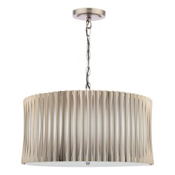 Netra - Satin Bronze 3 Light Pendant with Ivory Inner Shade