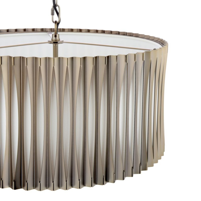 Dar-NET0363 - Netra - Satin Bronze 3 Light Pendant with Ivory Inner Shade
