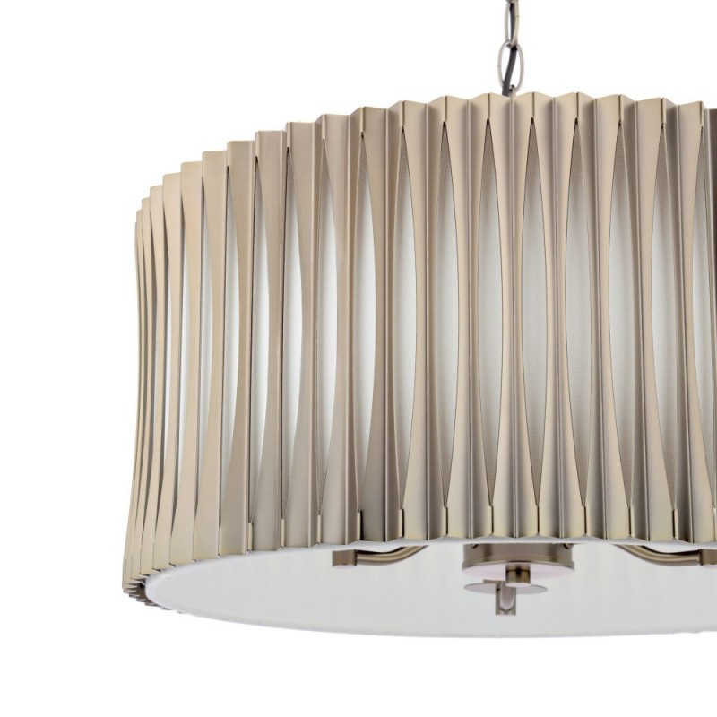 Dar-NET0363 - Netra - Satin Bronze 3 Light Pendant with Ivory Inner Shade