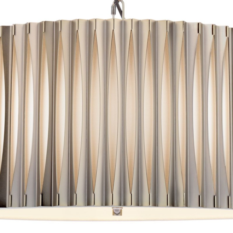 Dar-NET0363 - Netra - Satin Bronze 3 Light Pendant with Ivory Inner Shade