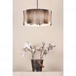 Netra - Satin Bronze 3 Light Pendant with Ivory Inner Shade
