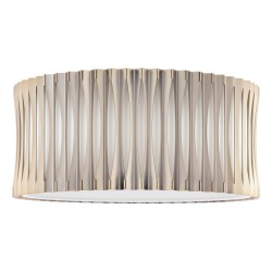 Netra - Satin Bronze 3 Light Flush with Ivory Inner Shade