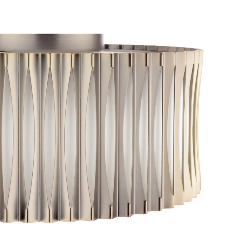 Dar-NET5363 - Netra - Satin Bronze 3 Light Flush with Ivory Inner Shade