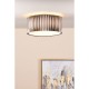 Dar-NET5363 - Netra - Satin Bronze 3 Light Flush with Ivory Inner Shade