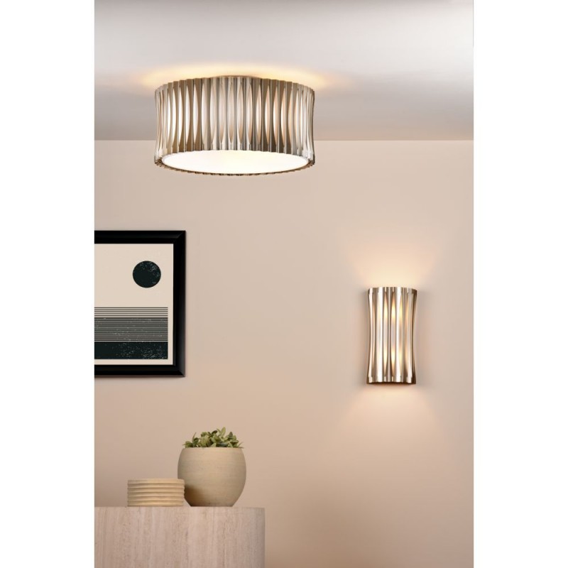 Dar-NET5363 - Netra - Satin Bronze 3 Light Flush with Ivory Inner Shade