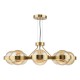 Dar-OPH0835 - Ophira - Antique Gold 8 Light Centre Fitting with Amber Ribbed Glass