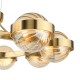 Dar-OPH0835 - Ophira - Antique Gold 8 Light Centre Fitting with Amber Ribbed Glass