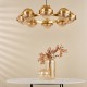 Dar-OPH0835 - Ophira - Antique Gold 8 Light Centre Fitting with Amber Ribbed Glass