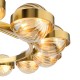 Dar-OPH1235 - Ophira - Antique Gold 12 Light Centre Fitting with Amber Ribbed Glass