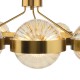 Dar-OPH1235 - Ophira - Antique Gold 12 Light Centre Fitting with Amber Ribbed Glass