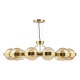 Dar-OPH1235 - Ophira - Antique Gold 12 Light Centre Fitting with Amber Ribbed Glass