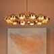 Dar-OPH1235 - Ophira - Antique Gold 12 Light Centre Fitting with Amber Ribbed Glass