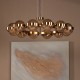 Dar-OPH1235 - Ophira - Antique Gold 12 Light Centre Fitting with Amber Ribbed Glass