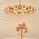 Dar-OPH1235 - Ophira - Antique Gold 12 Light Centre Fitting with Amber Ribbed Glass