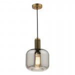 Nikolas - Aged Brass Pendant with Smoked Glass Nikolas - Aged Brass Pendant with Smoked Glass