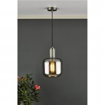 Nikolas - Aged Brass Pendant with Smoked Glass Nikolas - Aged Brass Pendant with Smoked Glass