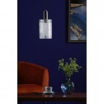 Nikolas - Antique Chrome Pendant with Cylinder Ribbed Glass Nikolas - Antique Chrome Pendant with Cylinder Ribbed Glass