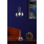 Nikolas - Antique Chrome Pendant with Clear Round Glass Nikolas - Antique Chrome Pendant with Clear Round Glass