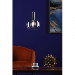 Nikolas - Antique Chrome Pendant with Clear Round Glass Nikolas - Antique Chrome Pendant with Clear Round Glass