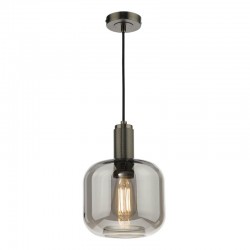 Nikolas - Antique Chrome Pendant with Smoked Glass Nikolas - Antique Chrome Pendant with Smoked Glass