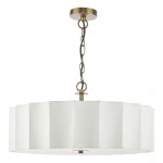 Noura - Bronze 3 Light Pendant with Ivory Shade & White Diffuser