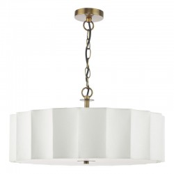 Noura - Bronze 3 Light Pendant with Ivory Shade & White Diffuser