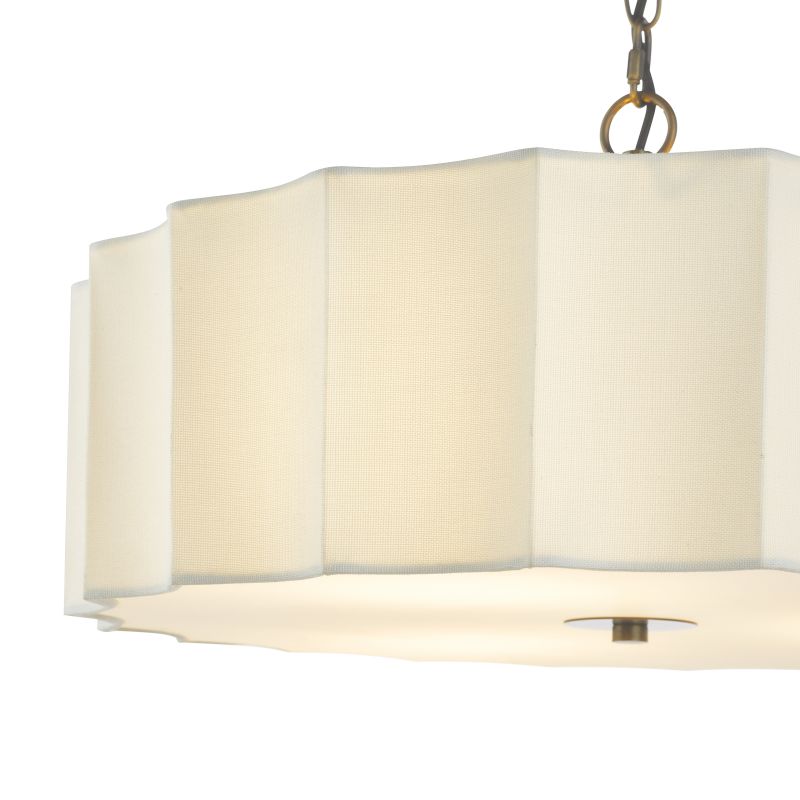 Dar-NOU0363 - Noura - Bronze 3 Light Pendant with Ivory Shade & White Diffuser