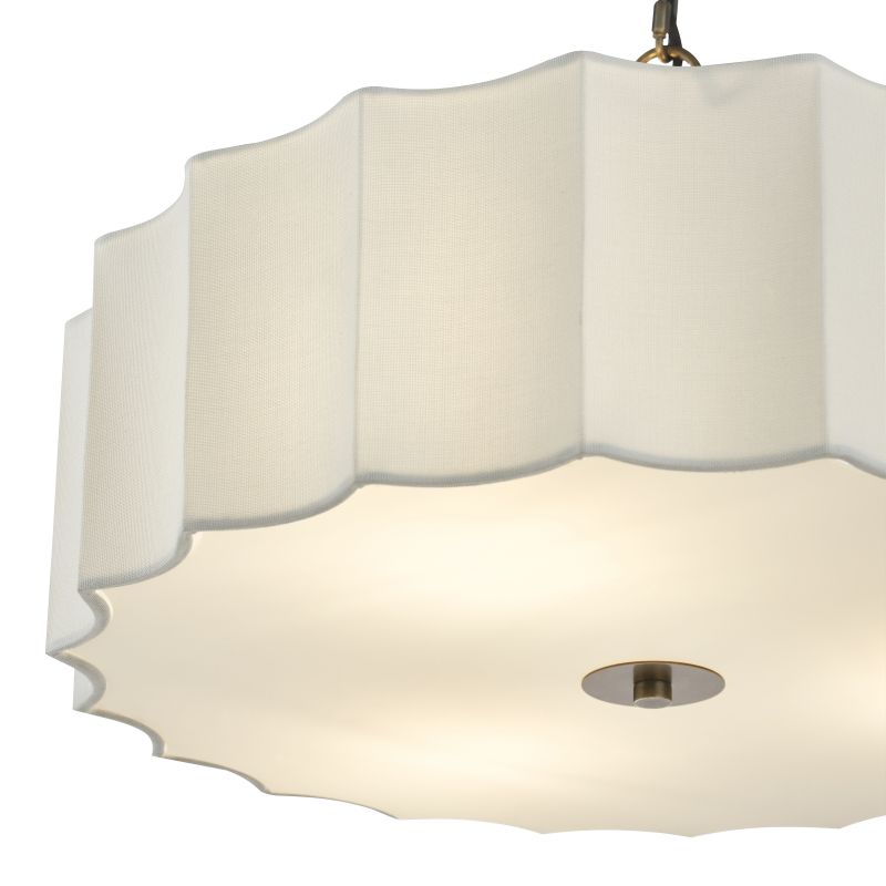 Dar-NOU0363 - Noura - Bronze 3 Light Pendant with Ivory Shade & White Diffuser