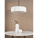 Noura - Bronze 3 Light Pendant with Ivory Shade & White Diffuser