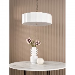 Noura - Bronze 3 Light Pendant with Ivory Shade & White Diffuser