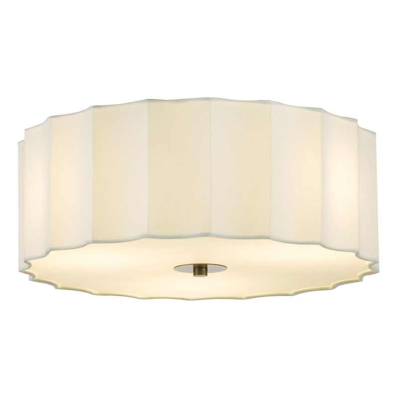 Dar-NOU5263 - Noura - Ivory 3 Light Flush with White Diffuser