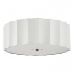 Noura - Ivory 3 Light Flush with White Diffuser