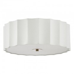 Noura - Ivory 3 Light Flush with White Diffuser