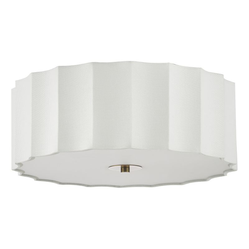 Dar-NOU5263 - Noura - Ivory 3 Light Flush with White Diffuser