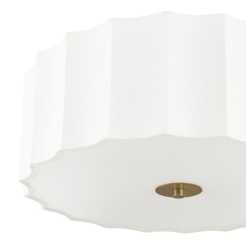 Dar-NOU5263 - Noura - Ivory 3 Light Flush with White Diffuser