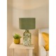 Dar-NUR4224 - Nuria - Green Art Glass Table Lamp with Green Cotton Shade