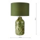 Dar-NUR4224 - Nuria - Green Art Glass Table Lamp with Green Cotton Shade