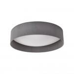 Nysa - Grey Faux Silk 3 Light Flush with White Diffuser Nysa - Grey Faux Silk 3 Light Flush with White Diffuser