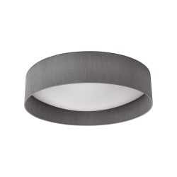 Nysa - Grey Faux Silk 3 Light Flush with White Diffuser