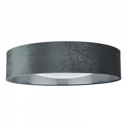Nysa - Dark Grey Velvet 3 Light Flush with White Diffuser Nysa - Dark Grey Velvet 3 Light Flush with White Diffuser