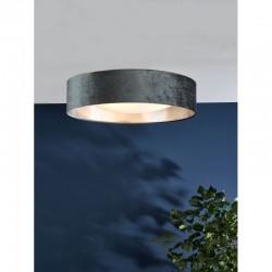 Nysa - Dark Grey Velvet 3 Light Flush with White Diffuser Nysa - Dark Grey Velvet 3 Light Flush with White Diffuser