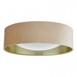 Nysa - Taupe Velvet 2 Light Flush with White Diffuser  Nysa - Taupe Velvet 2 Light Flush with White Diffuser