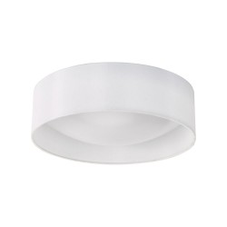 Nysa - White Faux Silk 2 Light Flush with White Diffuser Nysa - White Faux Silk 2 Light Flush with White Diffuser