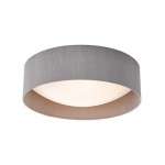 Nysa - Grey Faux Silk 2 Light Flush with White Diffuser Nysa - Grey Faux Silk 2 Light Flush with White Diffuser