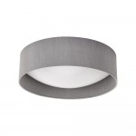 Nysa - Grey Faux Silk 2 Light Flush with White Diffuser Nysa - Grey Faux Silk 2 Light Flush with White Diffuser