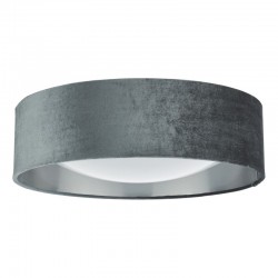 Nysa - Dark Grey Velvet 2 Light Flush with White Diffuser Nysa - Dark Grey Velvet 2 Light Flush with White Diffuser