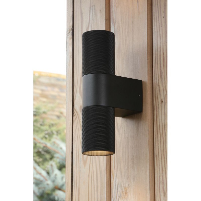 Dar-OBI3222 - Obi - Matt Black Up & Down Wall Lamp IP54