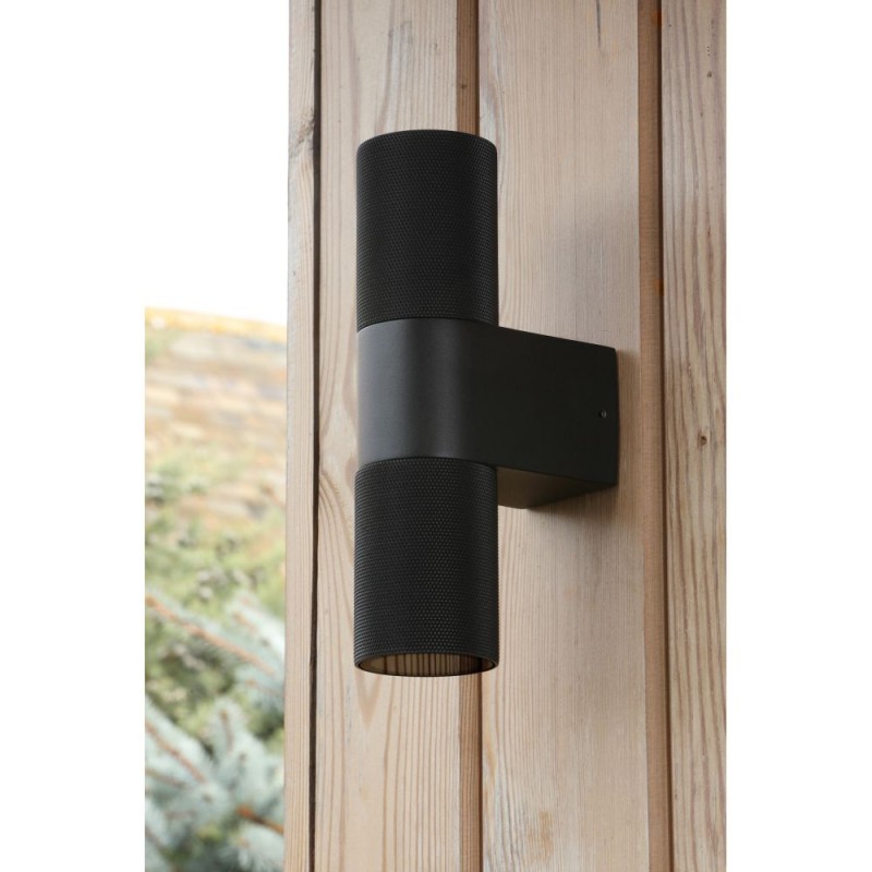 Dar-OBI3222 - Obi - Matt Black Up & Down Wall Lamp IP54