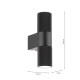 Dar-OBI3222 - Obi - Matt Black Up & Down Wall Lamp IP54