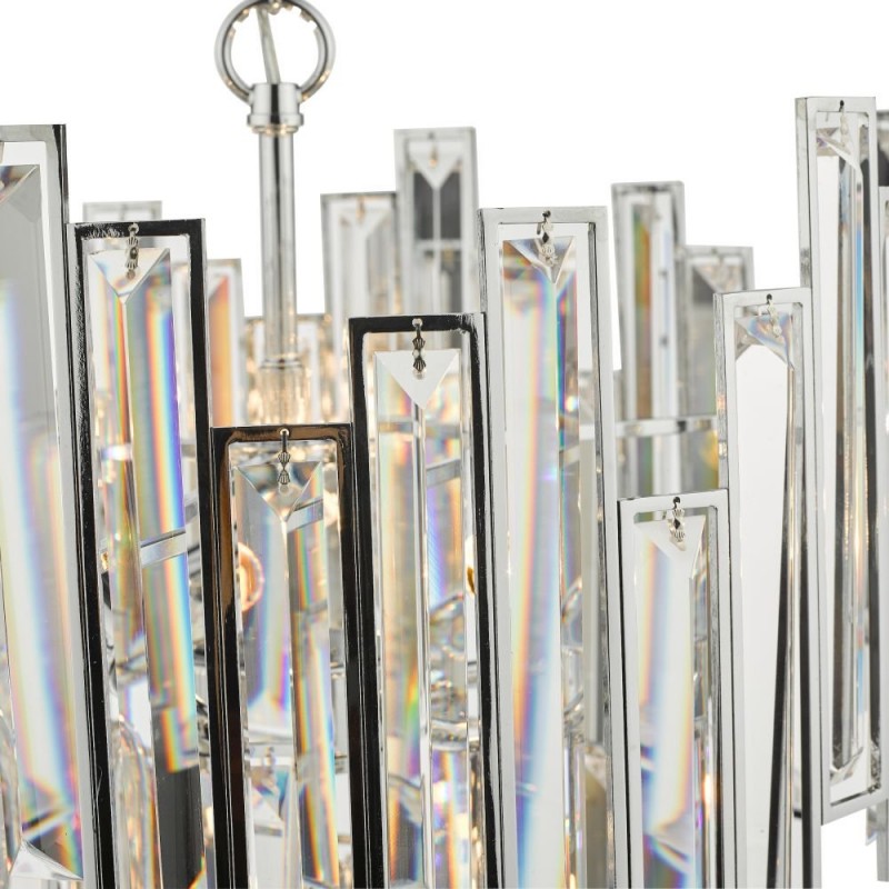 Ceiling Lights - Odile - Crystal & Polished Chrome 6 Light Chandelier Dar-ODI0650 - Odile - Crystal & Polished Chrome 6 Light Chandelier